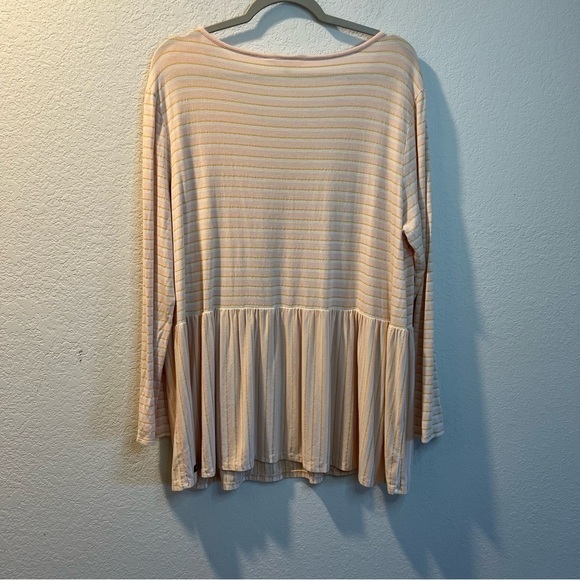 Women’s Matilda Jane light pink striped long sleeve babydoll blouse size XXL - Picture 4 of 5